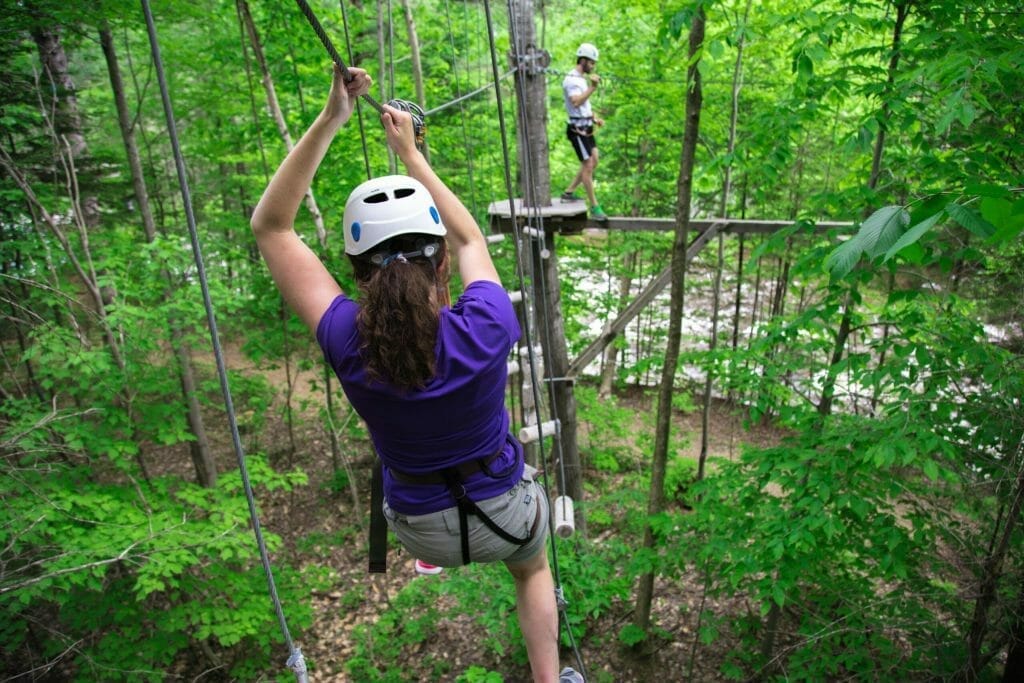 Aerial course at Sarbayä adventure park in Quebec City