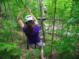Aerial course at Sarbayä adventure park in Quebec City