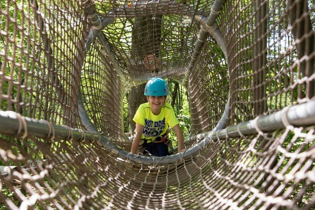 Rope tunnel at Sarbaya adventure park
