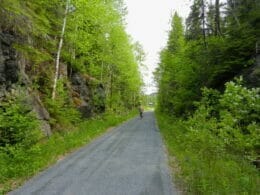 Cyclo-voie water-sharing bike path in the Abitibi-Témiscamingue wilderness
