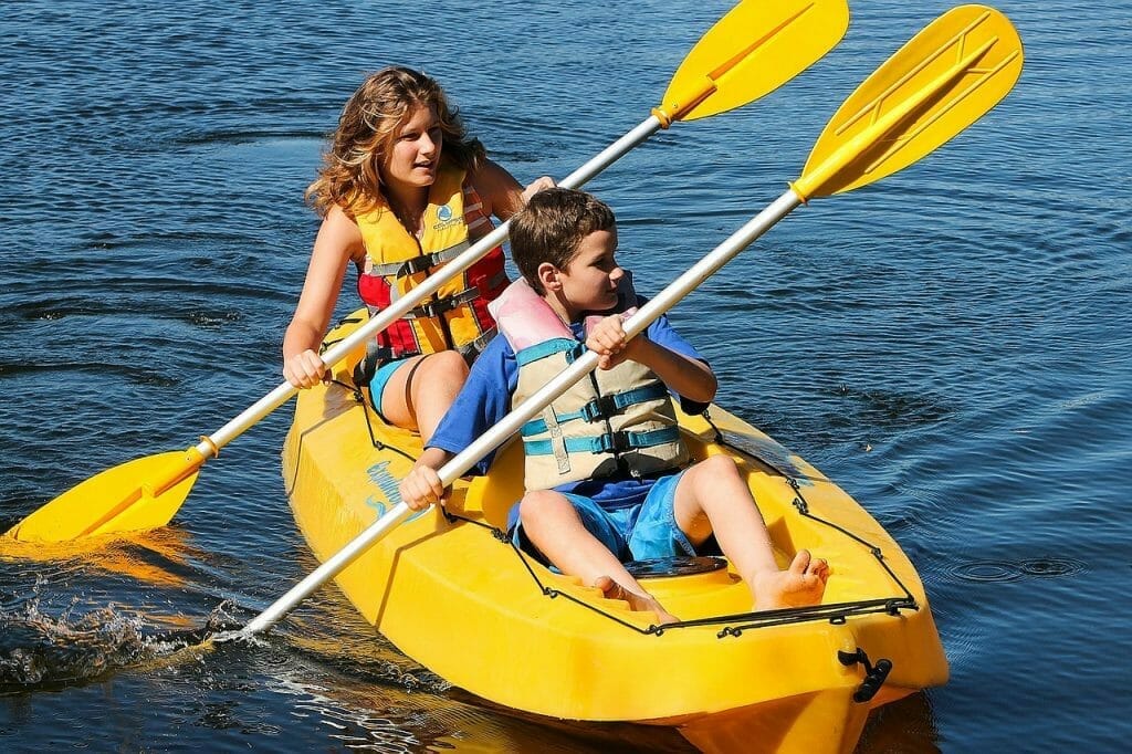 Tandem kayak au lac Maskinongé à St-Gabriel