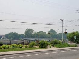 Footbridge over the Yamaska River on Route verte #1 in Farnham