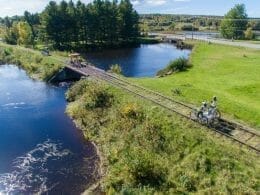Velorails on the shores of Aylmer Lake