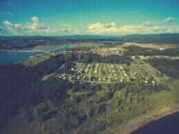 Vue aérienne du camping de la Pointe-Taylor