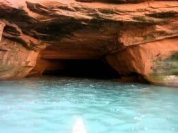 La Bluff cliff caves in the Magdalen Islands