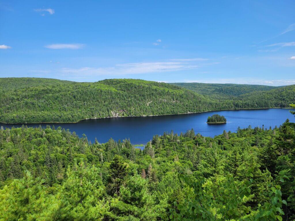 View of Île-aux-Pins and Lake Wapizagonke from the belvedere