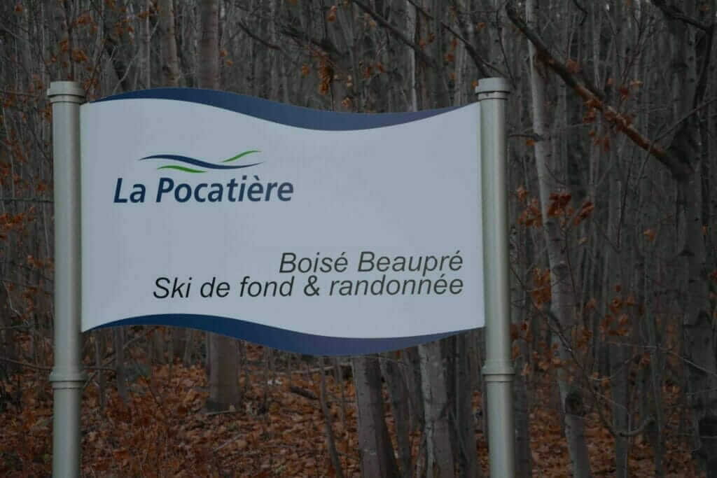 Sign at the entrance to Boisé Beaupré in La Porcatère