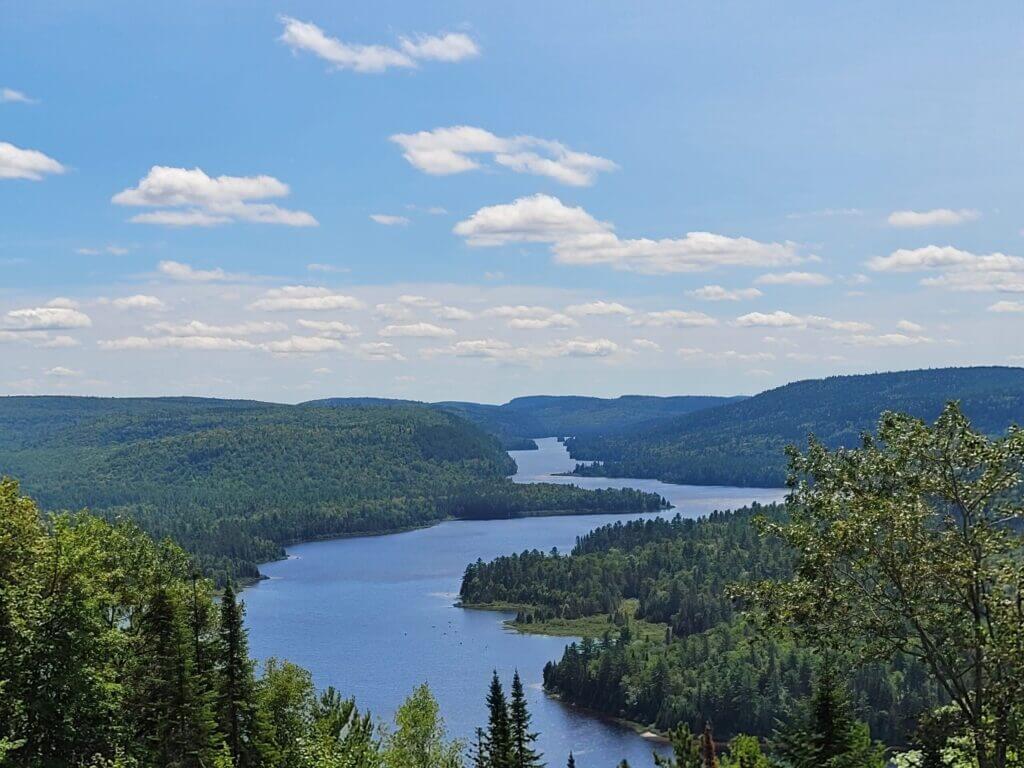Viewpoint on Lake Wapizagonke in La Mauricie National Park of Canada