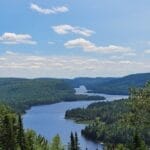 Viewpoint on Lake Wapizagonke in La Mauricie National Park of Canada