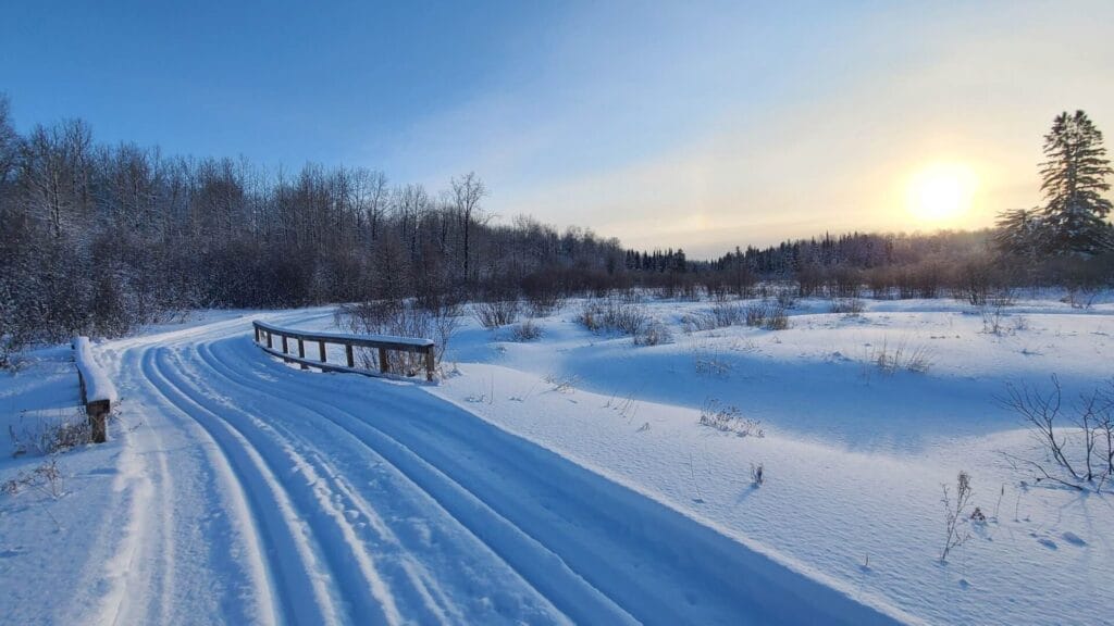 Double-track cross-country ski trail at Club Skinoramik