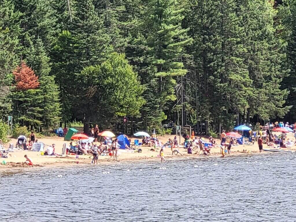 Lac Édouard Beach in La Maurcie National Park of Canada