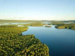 Aerial view of Kiamika reservoir