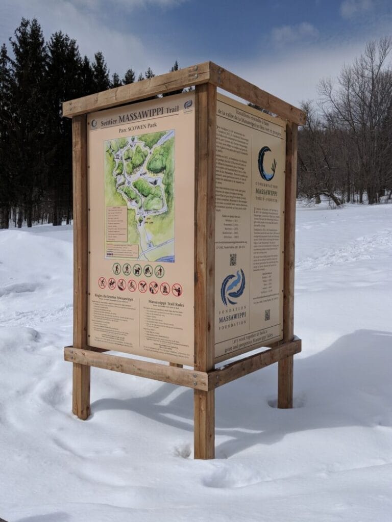 Massawippi Trail from Parc Scowen to North Hatley in winter