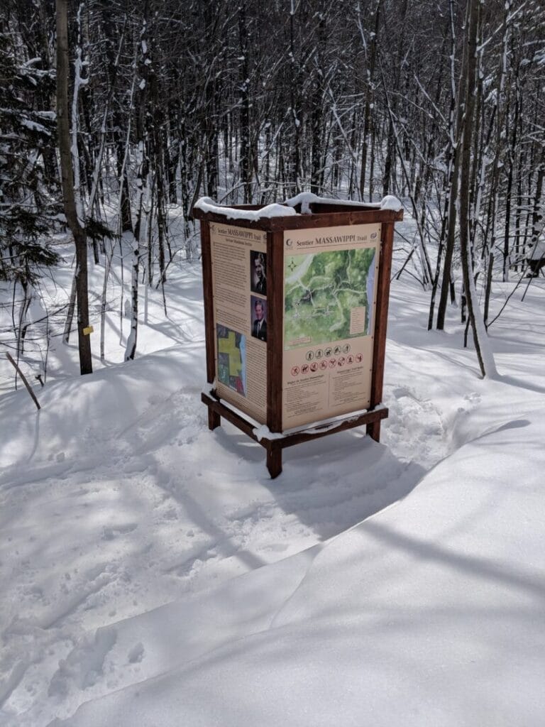 Sentier Massawippi á Sainte-Catherine-de-Hatley en hiver
