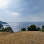 Vue sur la baie du Moulin à Baude et le fleuve St-Laurent du haut des Dunes de Tadoussac