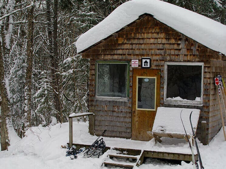 Small rustic chalet at the Charlesbourg cross-country ski center in Quebec City