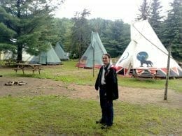 View of the site with tipi