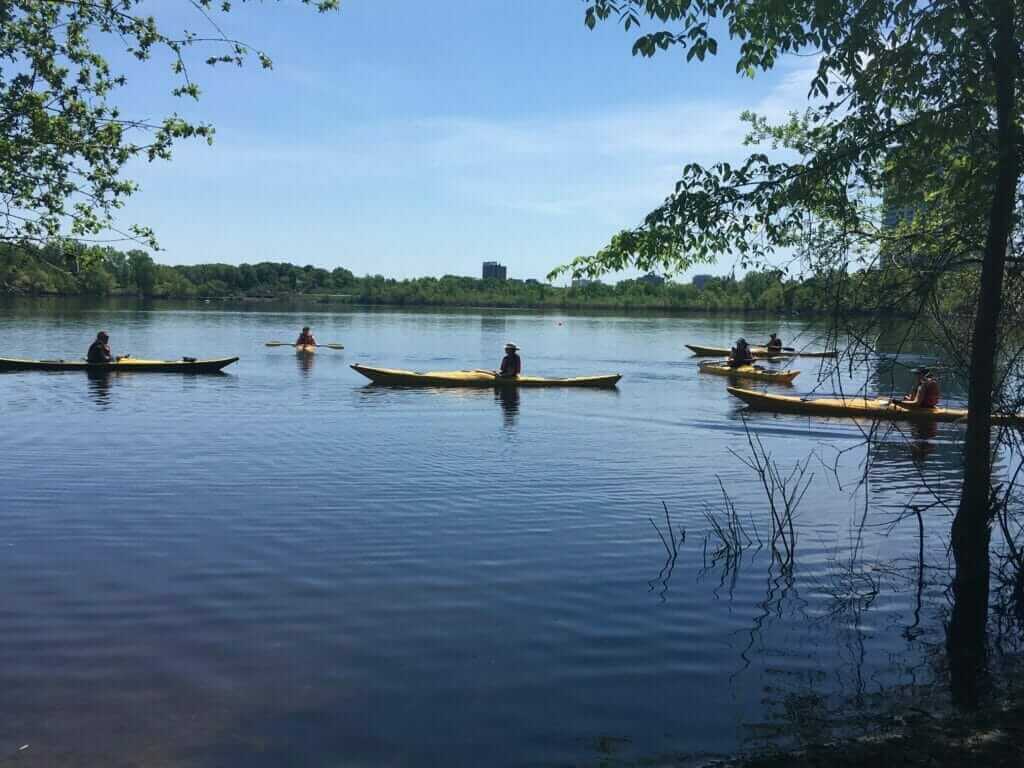 Sea kayaking group with Évasion Plein Air in Outaouais