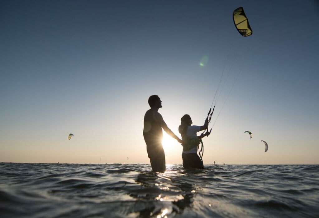 Kiteboarding lessons on the water with Kiteforce Montreal