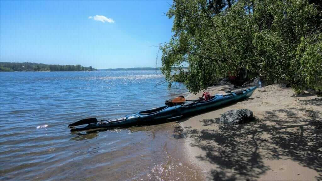 Sea kayaking on the beach