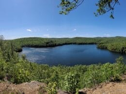 Panoramic view of the lake from the top of the hill
