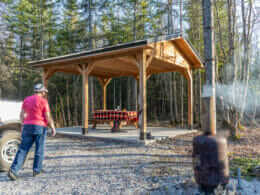 Coffee break at a picnic area on the 3 Monts trails