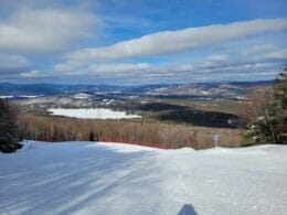 View of the family trail at La Réserve ski hill in Saint-Donat