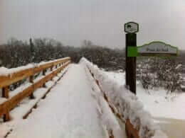 Bridge over the Noire River at Grandes-Coulées Regional Park