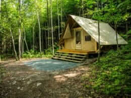 Ready-to-camp, similar to a prospector tent