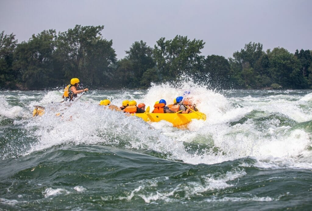 Rafting the Lachine rapids in Montreal