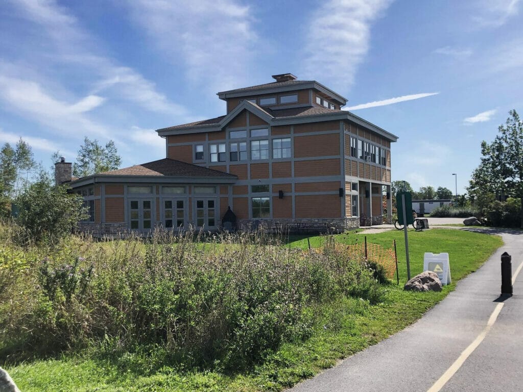 The Relais Plein Air in Gatineau Park along the bike path.