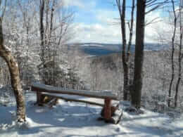 Viewpoint on the Trotteurs trail in winter