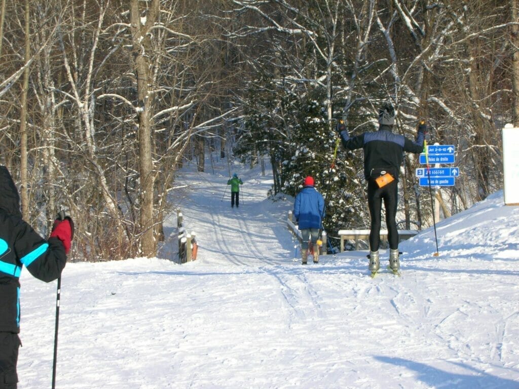 Cross-country skiing on La Balade de Lévis trails