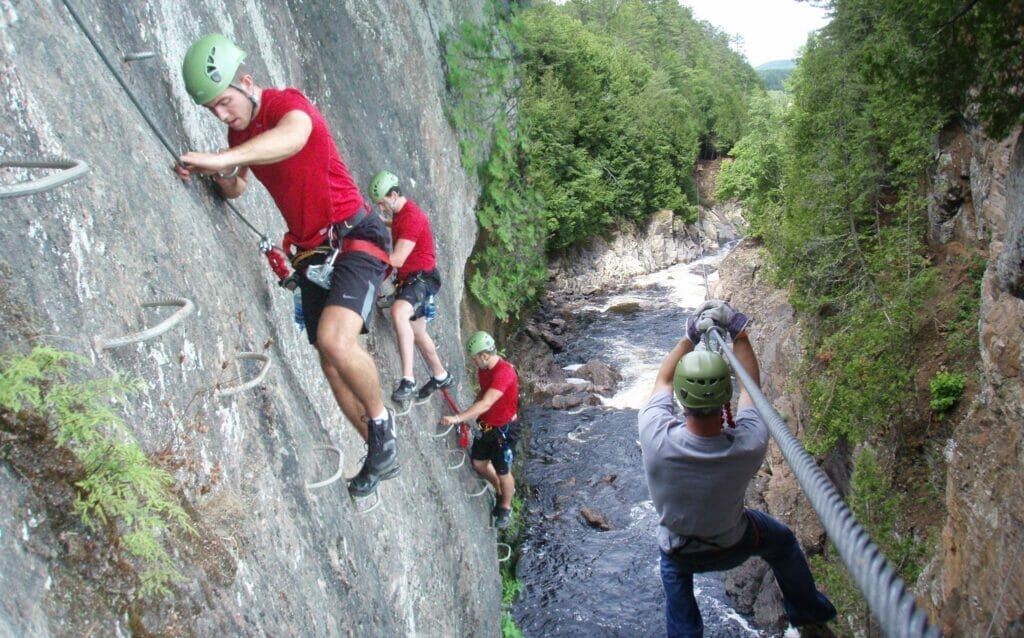 Via ferrata at Chutes Coulonge park in Mansfield