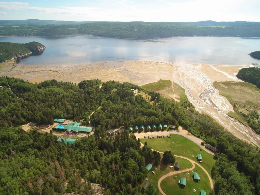 Aerial view of Petit-Saguenay vacation village