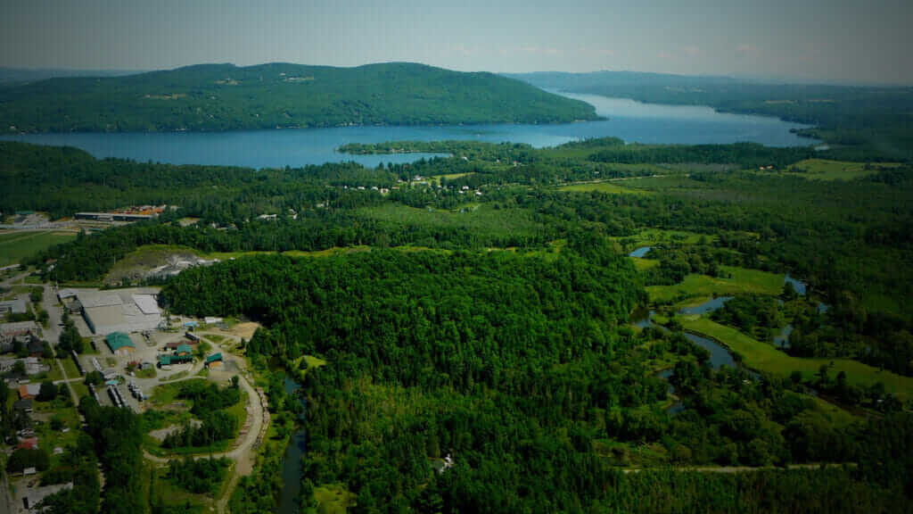 Aerial view of Lake Massawippi