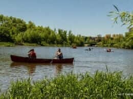Canots sur la rivière Saint-Charles à Québec