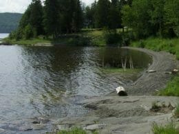 Lake Témiscouata shoreline at Sous-bois de l'Anse