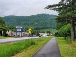 View of Mont Yamaska from Route des Champs in Saint-Paul-d'Abbotsford