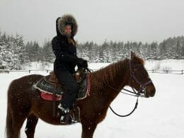 Horseback riding in winter