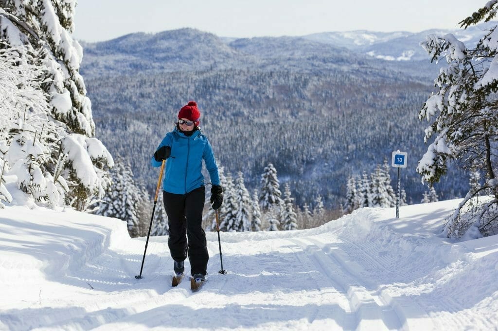 Cross-country skiing on Camp Mercier trails