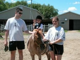 Pony lessons for parents and children at Ferme l'Auteuilloise