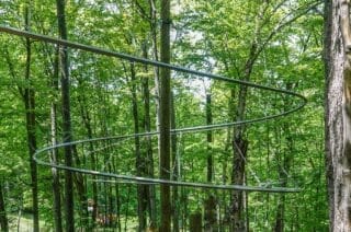 Tyrolean traverse at Mount Sutton