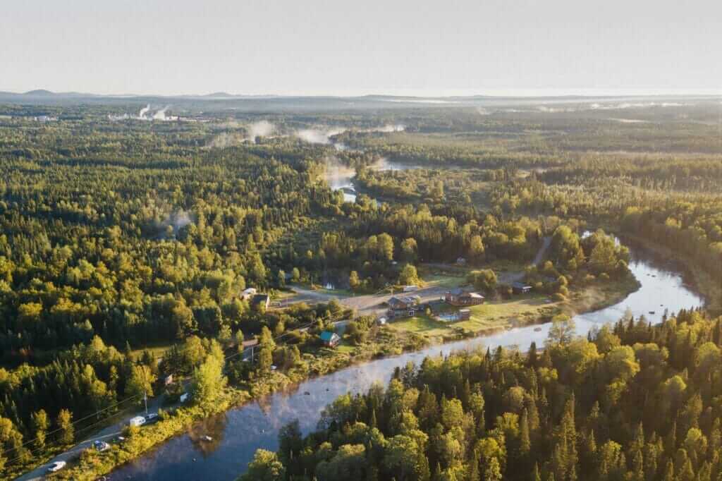 Photo aérienne de la rivière Daaquam