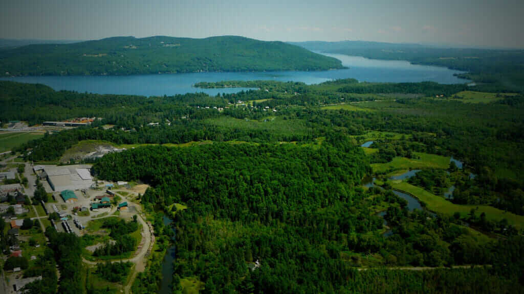 Vue aérienne du lac Massawippi