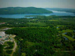 Vue aérienne du lac Massawippi