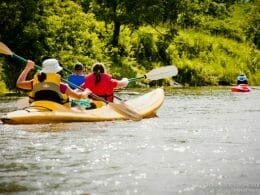 Kayaks sur la rivière Missisquoi à Mansonville (Canton de Potton)